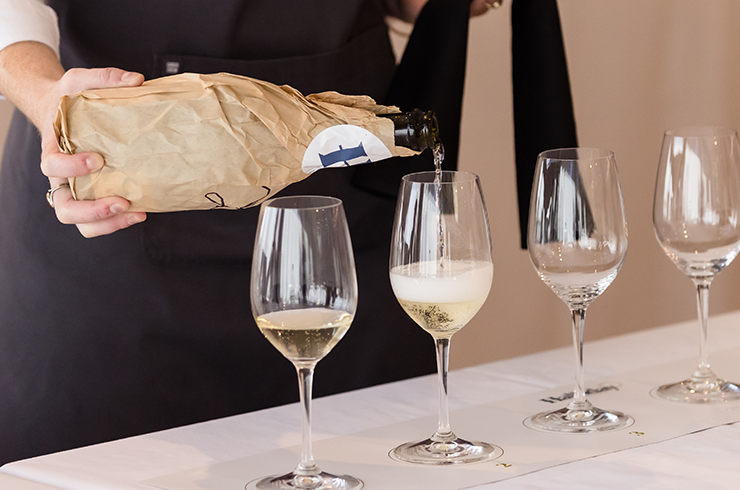 Sparkling wine being poured