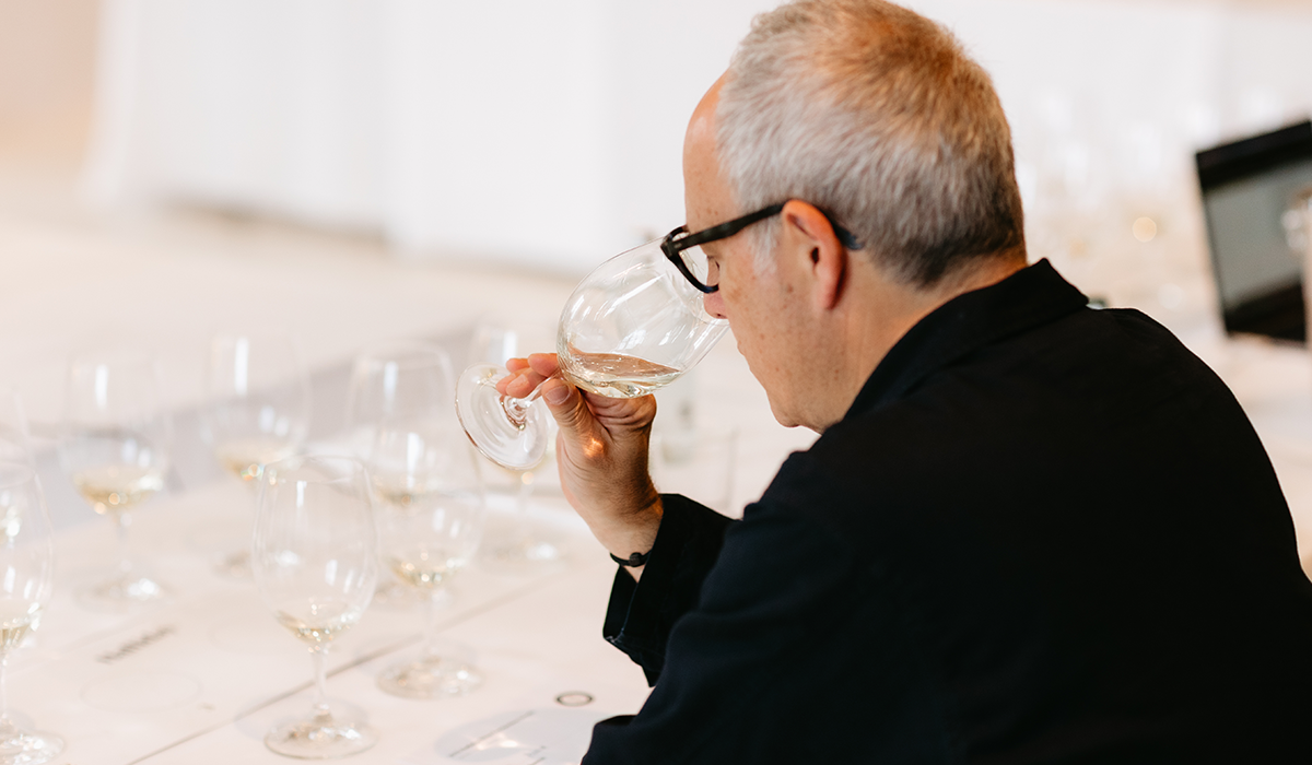 Philip Rich tasting chardonnay