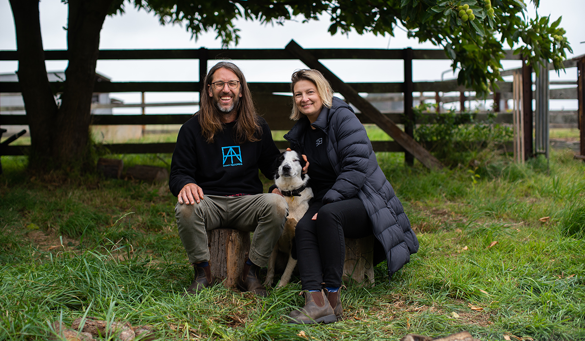 Lisa and Justin Jenkins with their dog