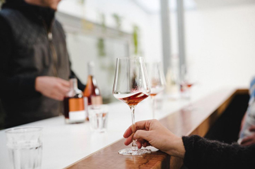 Fortified wine at the tasting bench of the Scion cellar door