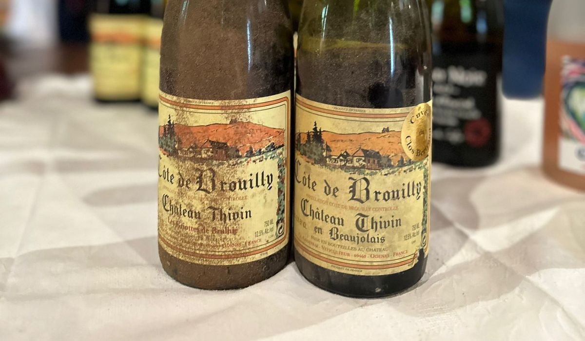 Close up of two wines