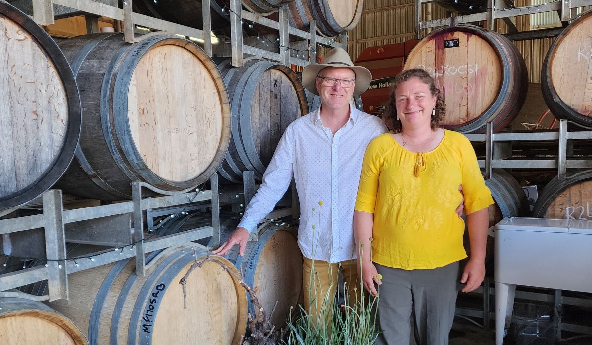 Jeni Port and Glenn James at Billy Button Wines