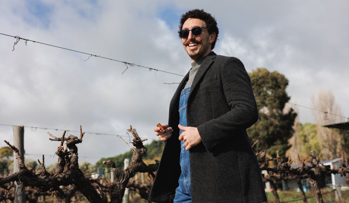 Fabiano Minchella in the vineyard