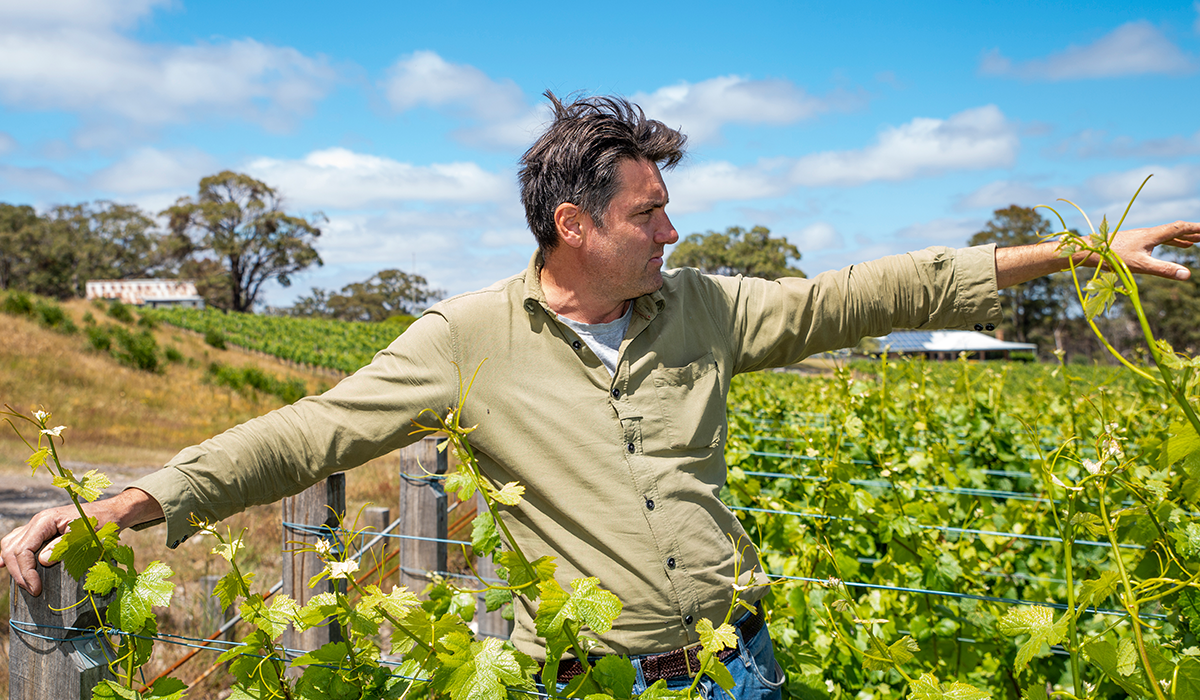 Michael from Bindi Wines in the vineyard