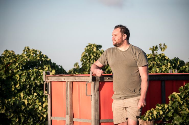 Mark Bulman in the vineyard