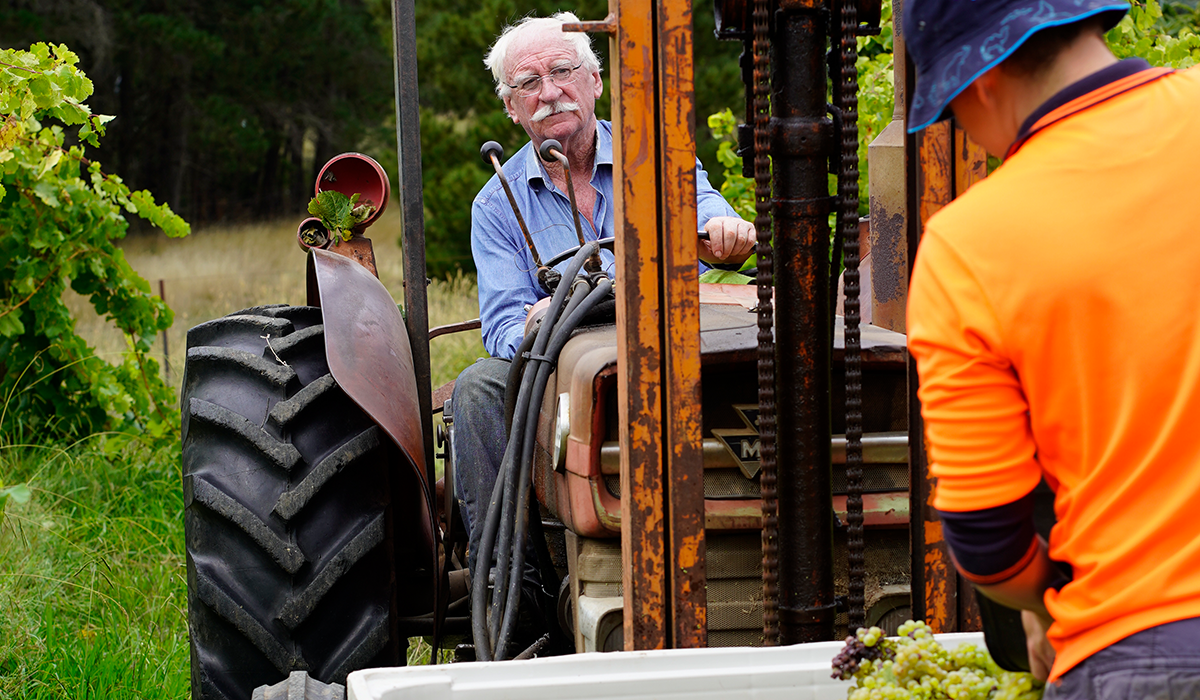 Ken Helm on a tractor