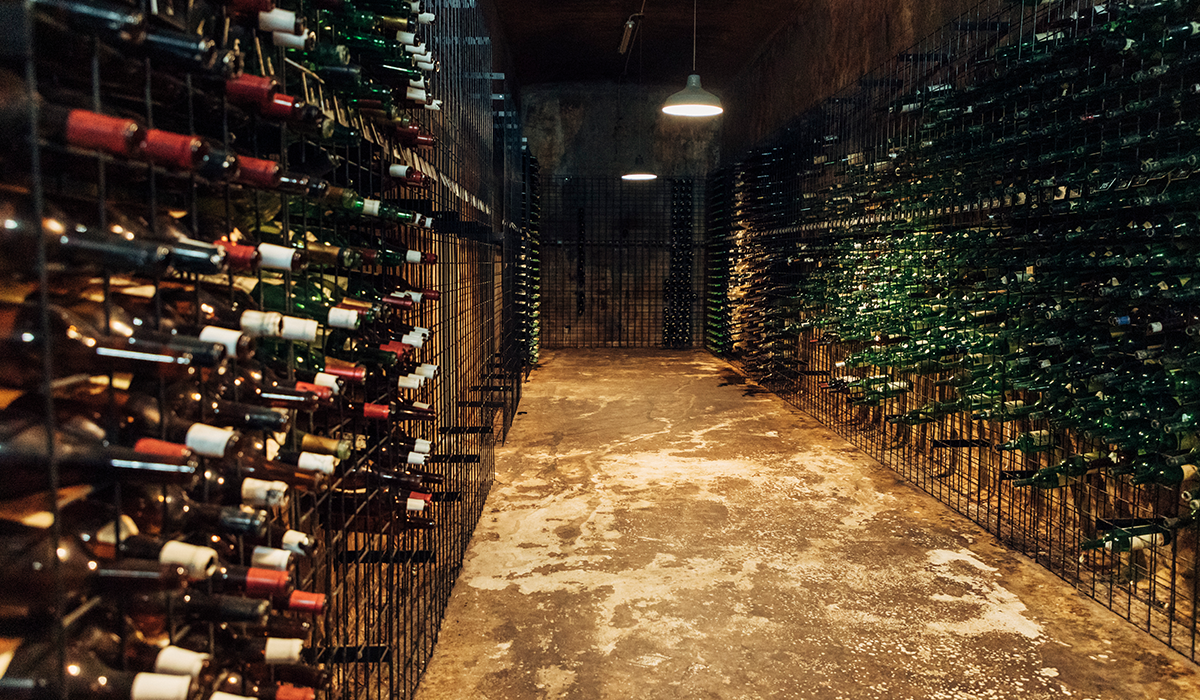 Inside an underground cellar