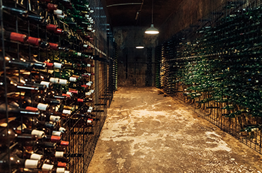 Inside an underground cellar