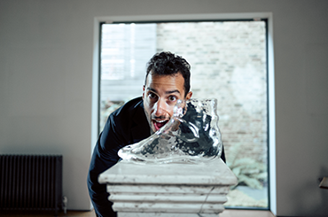 Daniel Ricciardo with shoey decanter