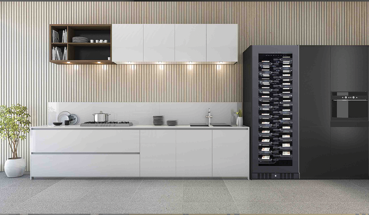 Grand Cru black matte wine fridge