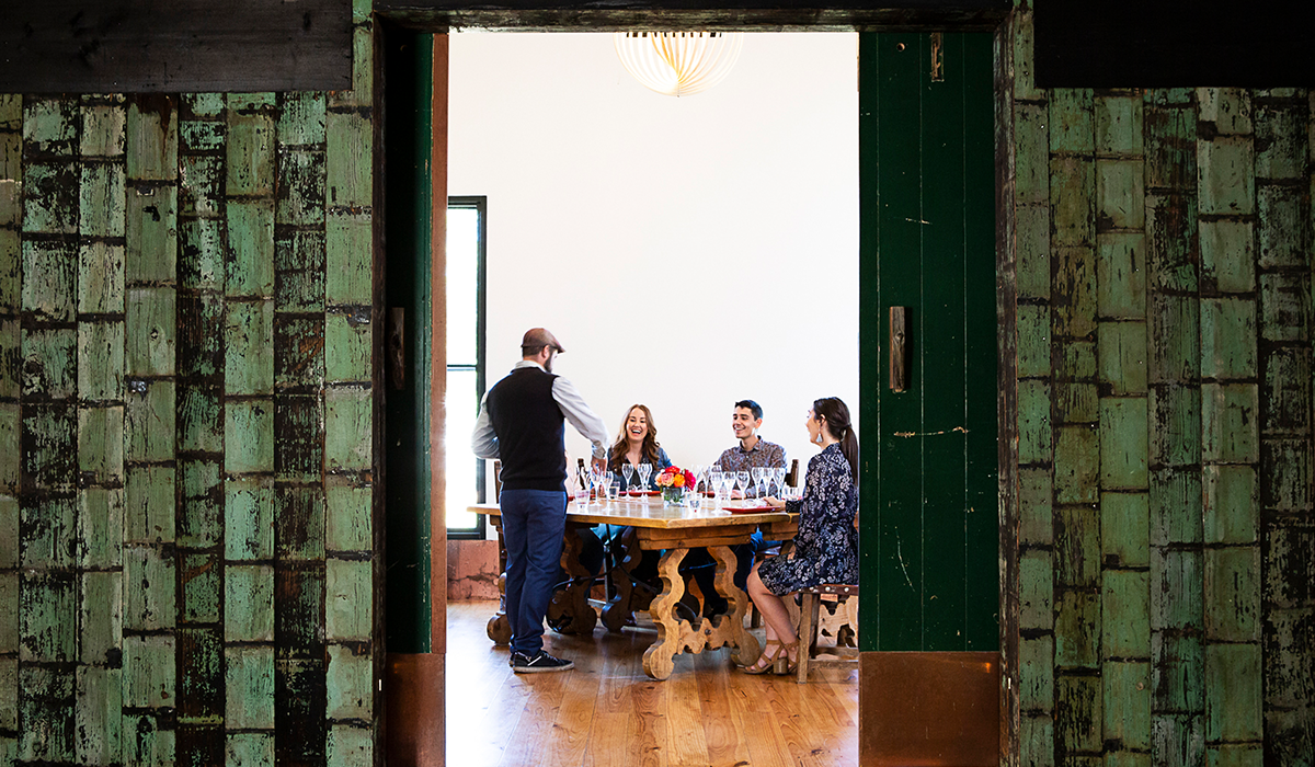 Experience Tasting in Kiln room at Pizzini