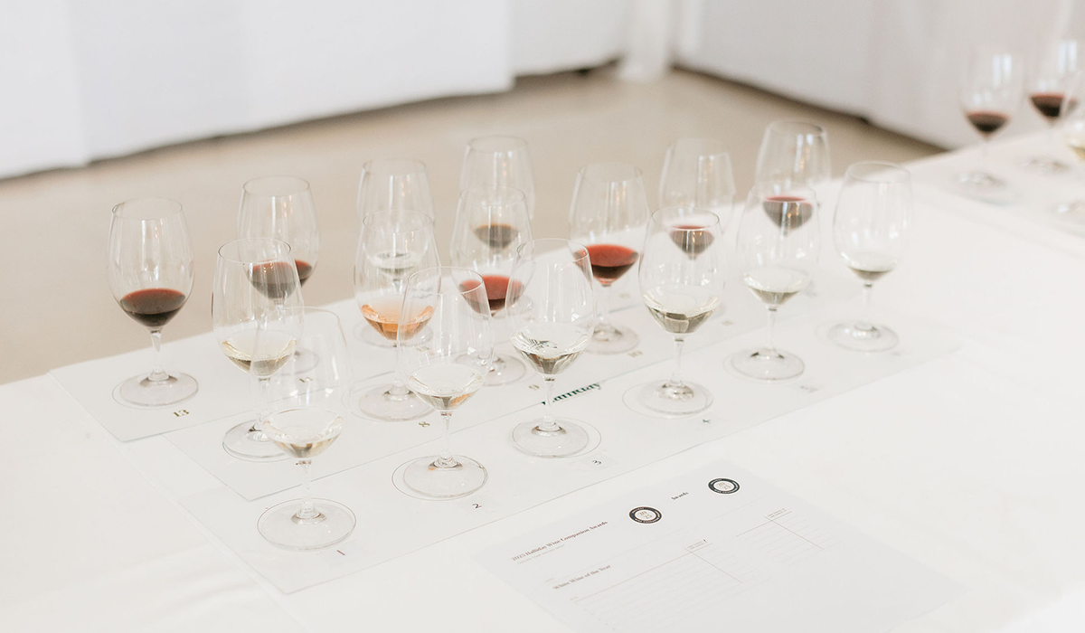 A flight of wines