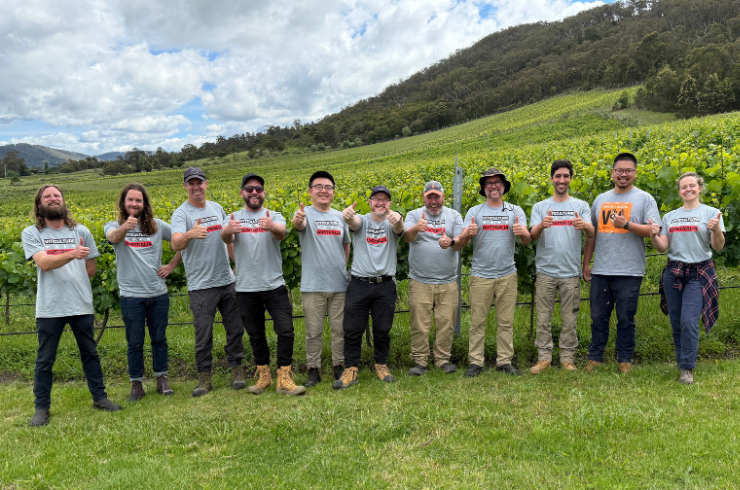 Group from Viticulture Australia in a vineyard