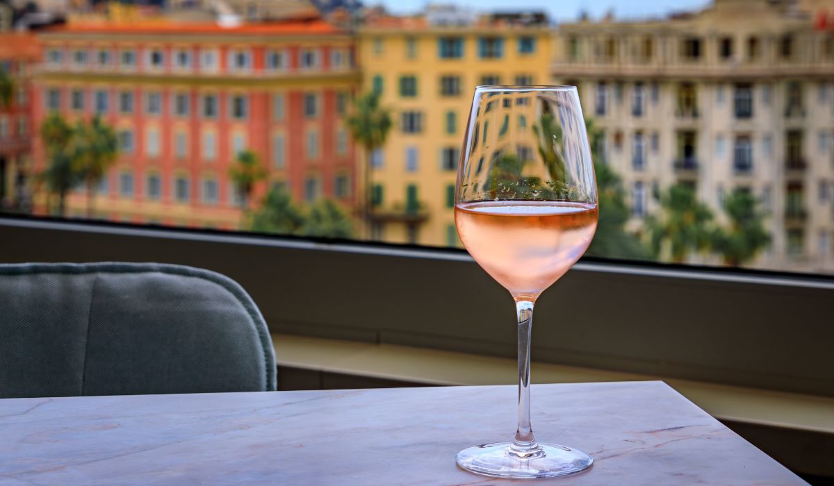 Glass of rosé in France
