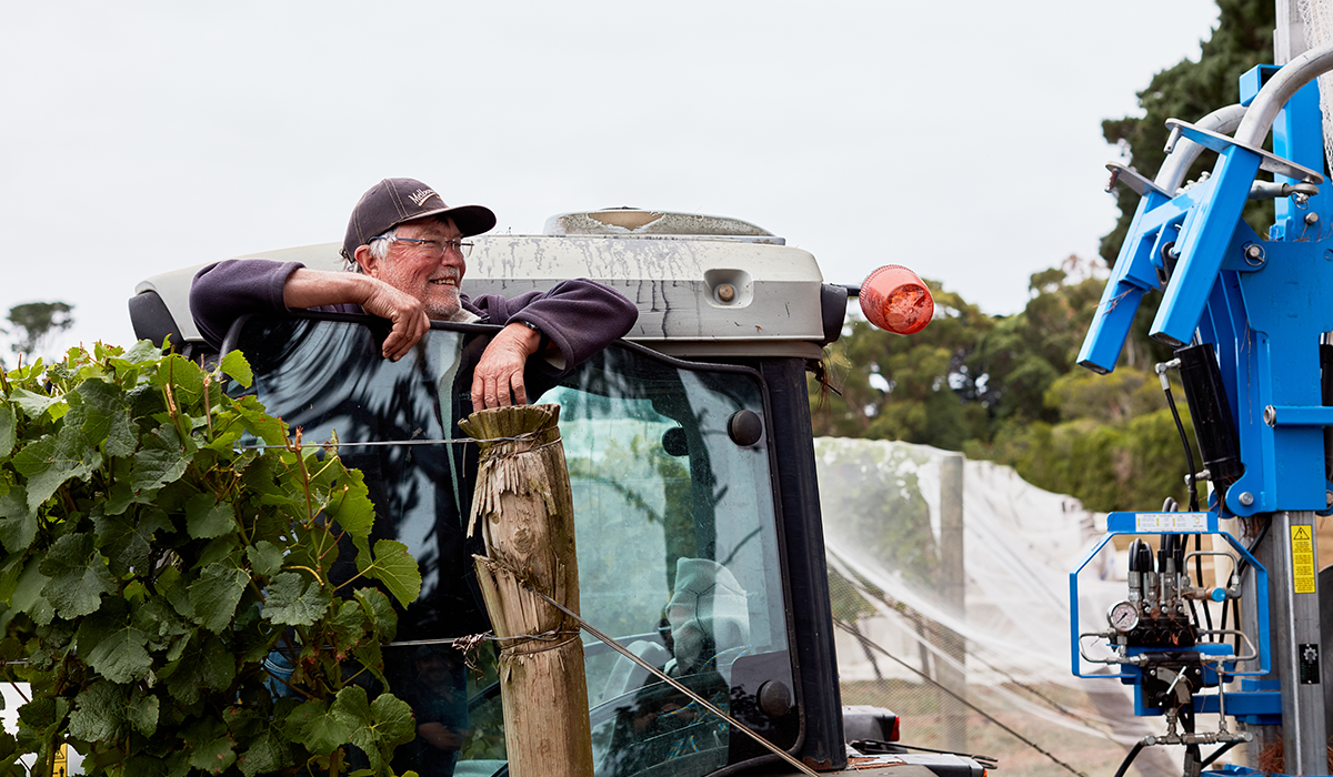 Paringa Estate winemaker in vineyard