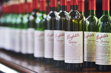 Line-up of Penfolds Grange