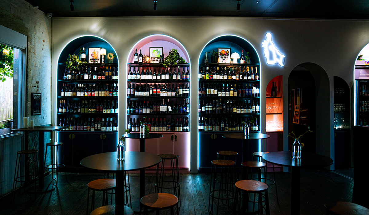 King Somm bar with the bottles in the background