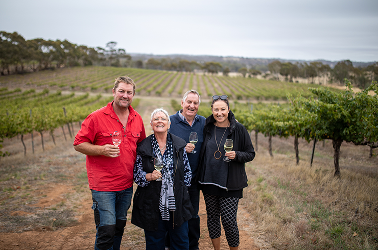 Paulett team in the vineyard