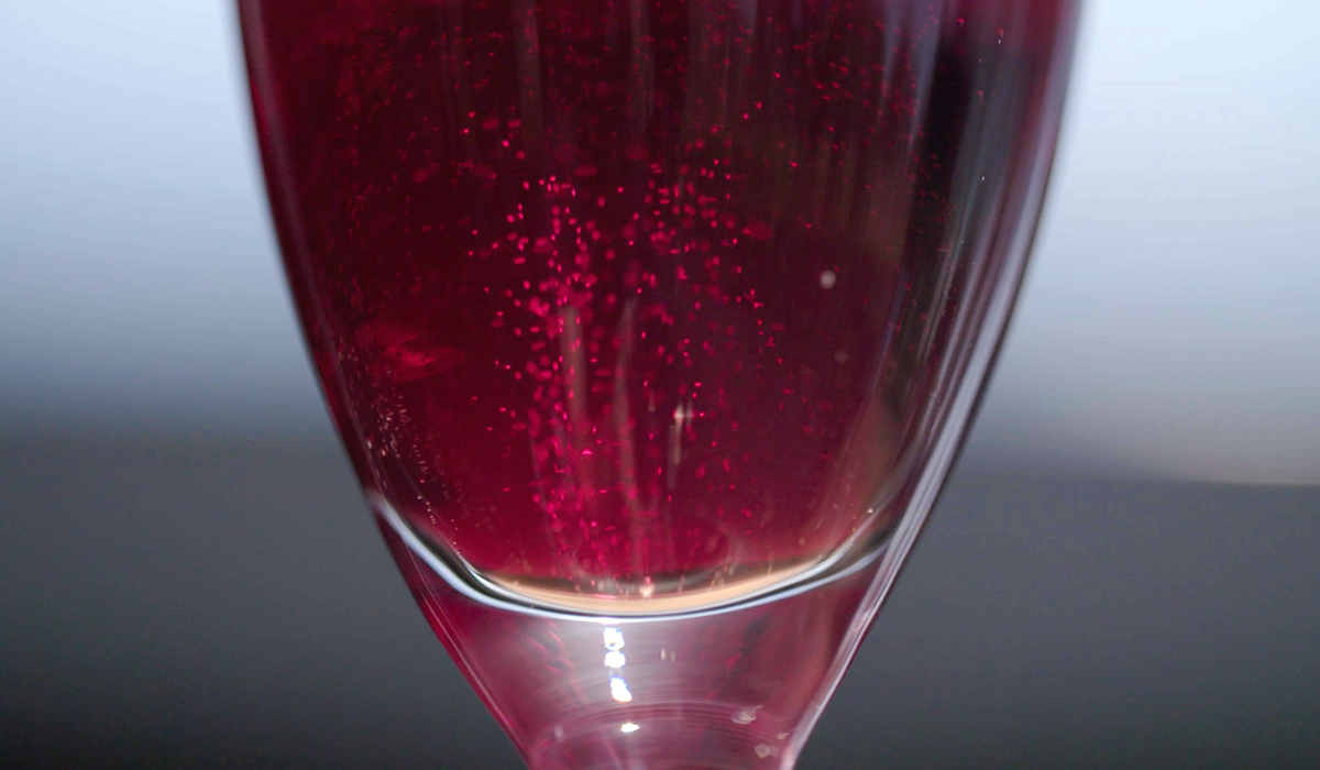 A close of up sparkling shiraz