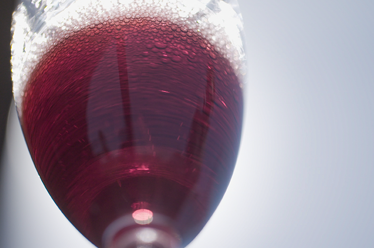 A close up of sparkling shiraz