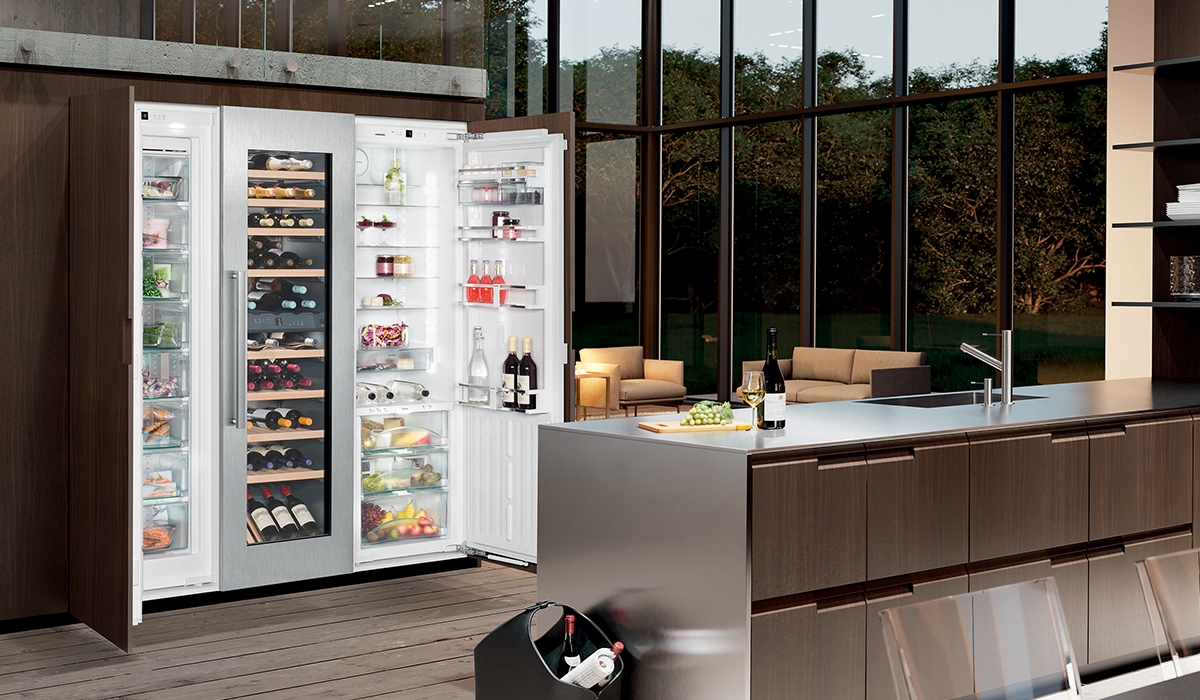 A Liebherr fridge installed in a kitchen