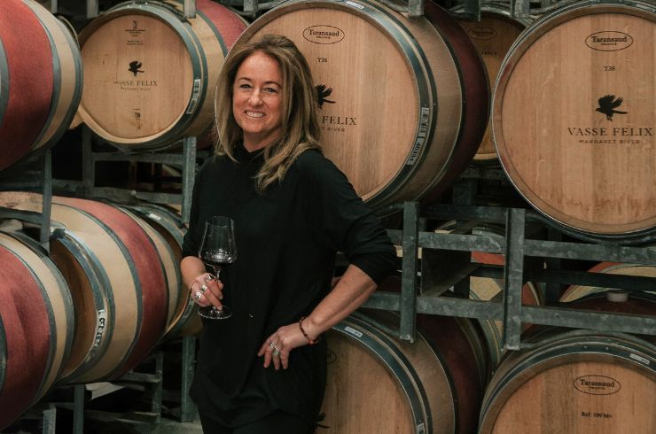 Virginia Willcock in the barrel room at Vasse Felix