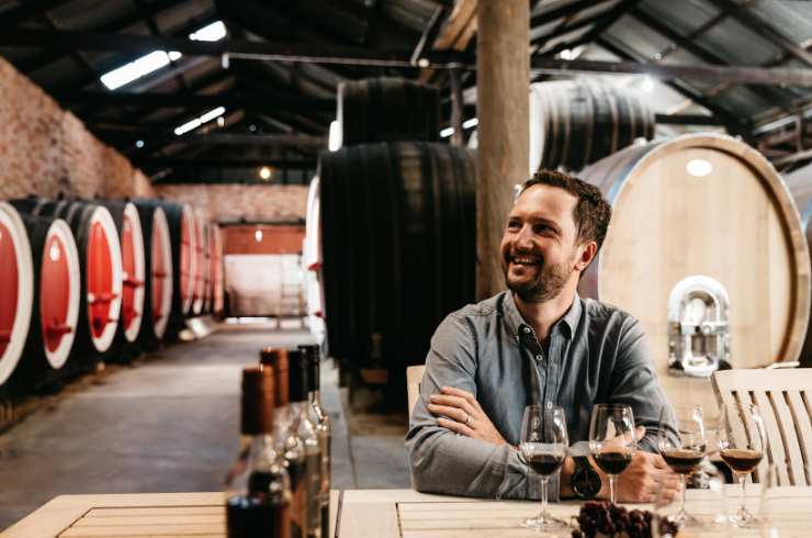 Wine tasting in Campbells cellar door 