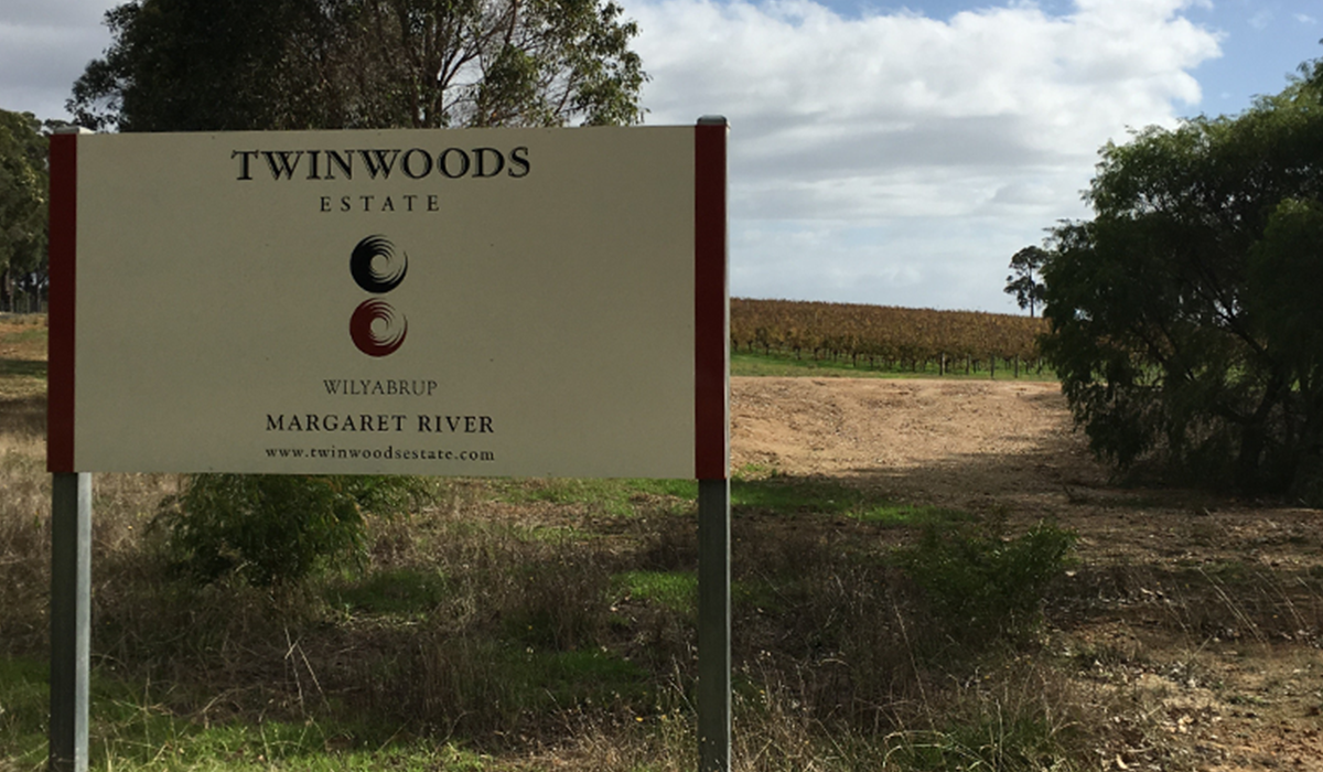 Twinwoods entrance sign