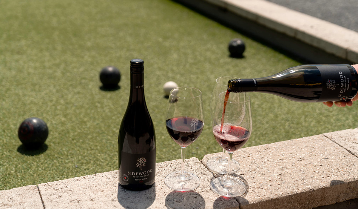 Red wine being poured into glass