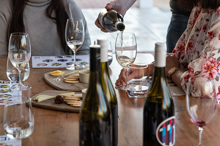 Mercer wines on table