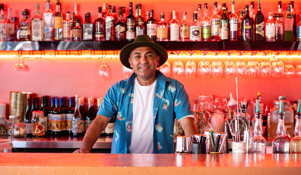 Jessi Singh behind the bar