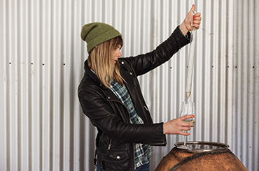 Rachel Signer testing wine