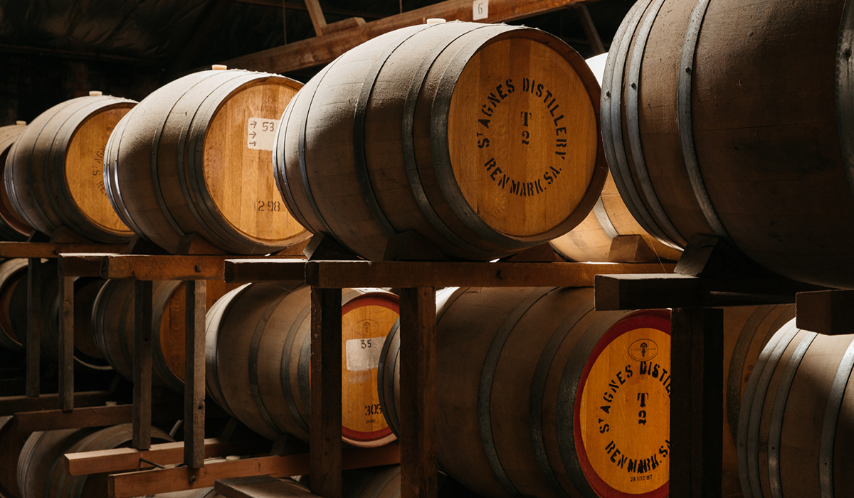 Barrels in St Agnes distillery