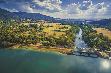 Aerial view of Lake Eildon and Goulburn River