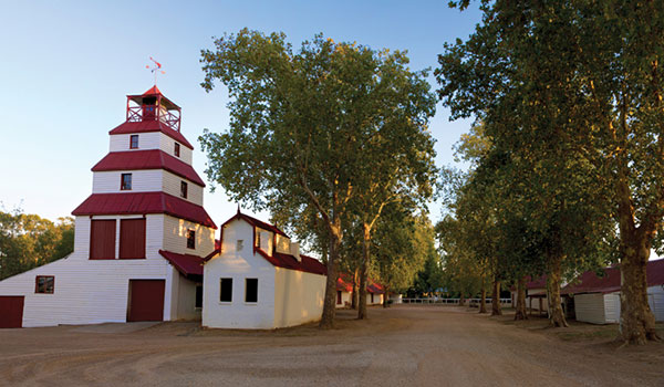 The historic tower at Tahbilk winery