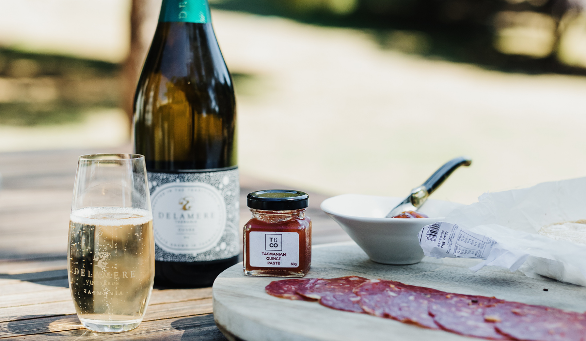 Wine and cheese platter available at Delamere Vineyards