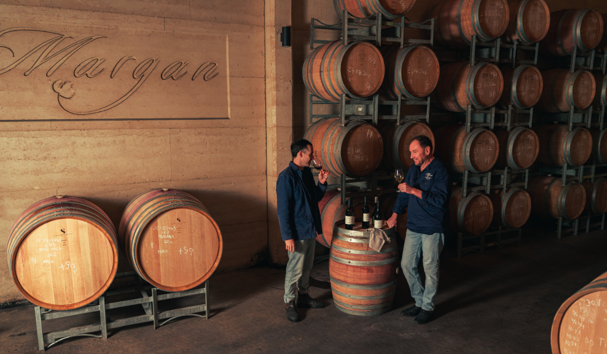 Two people at Margan winery in Broke Fordwich Hunter Valley 