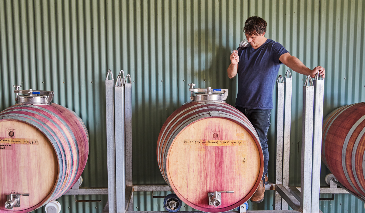 Tasting wine from the barrel at LAS Vino 