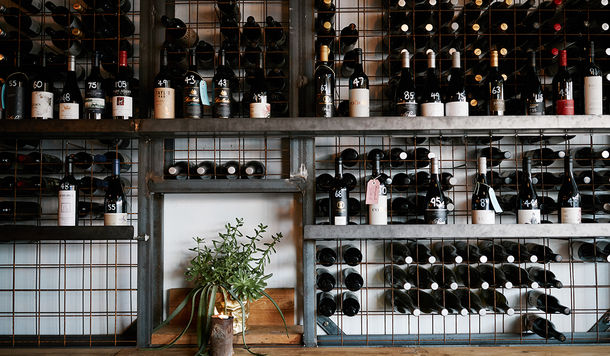 Take-home bottles at Thousand Pound Wine Bar.