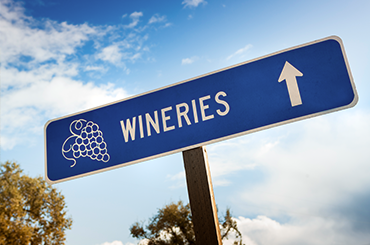 wineries ahead sign