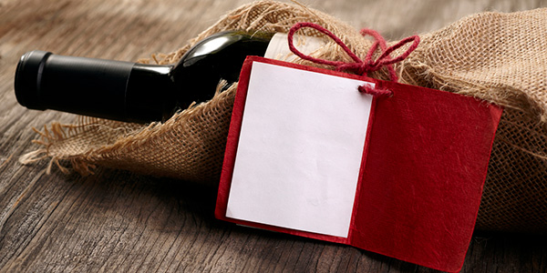Wine wrapped to give as a gift