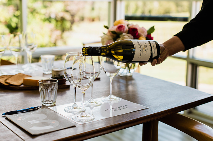Tapanappa wine being poured for a tasting flight