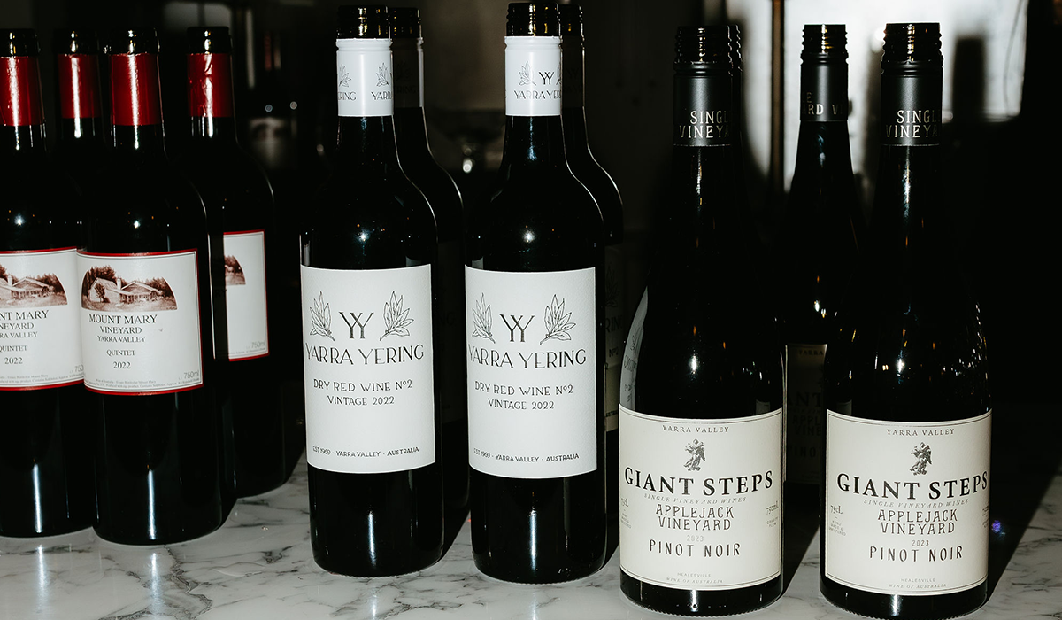 Mount Mary Quintet 2022, Yarra Valley, Yarra Yering Dry Red Wine No. 2 2022, Yarra Valley, Giant Steps Applejack Vineyard Pinot Noir 2023, Yarra Valley