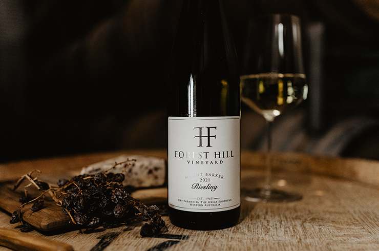 Forest Hill wine bottle on table