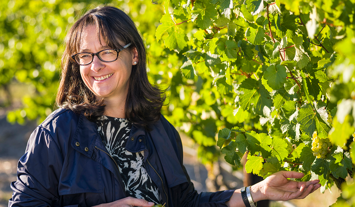 Louisa Rose in the vineyard