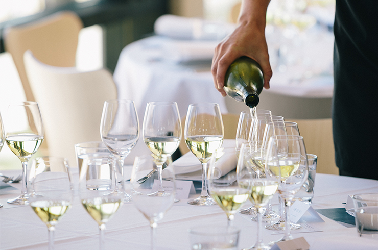 Glasses of chardonnay