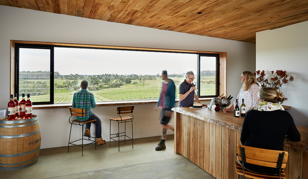 Inside the Victory Point cellar door