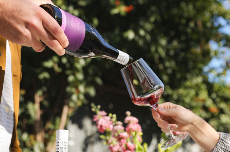 Pouring of Chaffey Bros wine