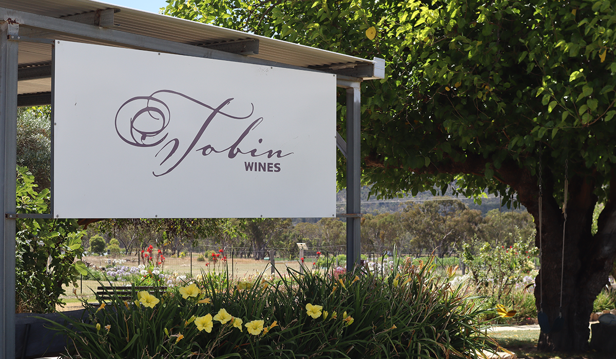 Tobin wines sign at the cellar door