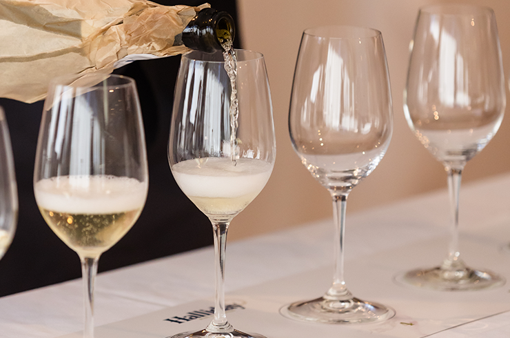 Glasses of sparkling wine